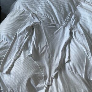 NWOT Babaton Contour White Bodysuit